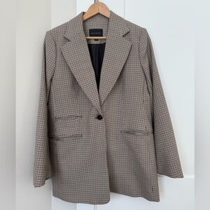 Banana Republic Black and White Checkered Blazer